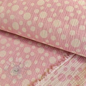 Mușelină JACQUARD Dots pink