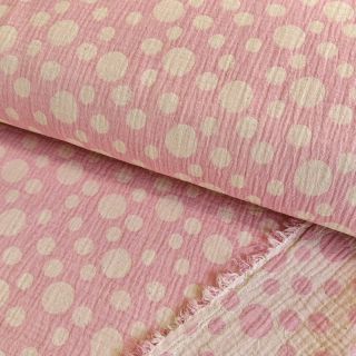 Mușelină JACQUARD Dots pink