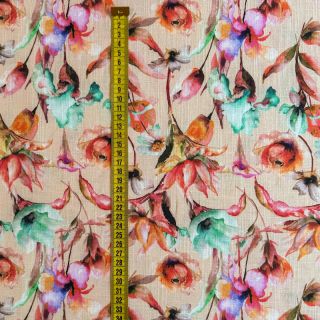 In cu bumbac Water florals design B digital print