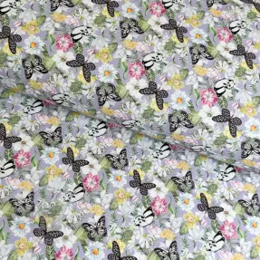 Țesătură decorativă Genoveva butterfly lila digital print