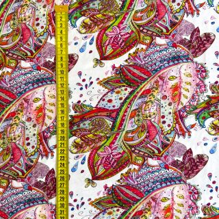 Viscoză RAYON POPLIN Fantasy floral design E digital print