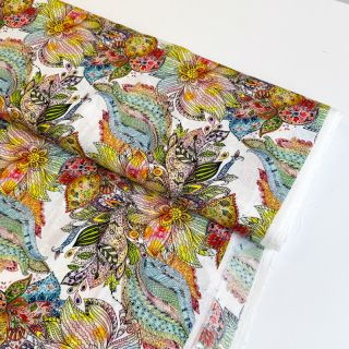 Viscoză RAYON POPLIN Fantasy floral design A digital print