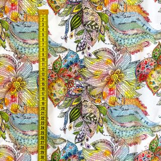 Viscoză RAYON POPLIN Fantasy floral design A digital print