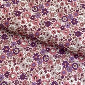 Tricot Bohemian small flowers old pink digital print