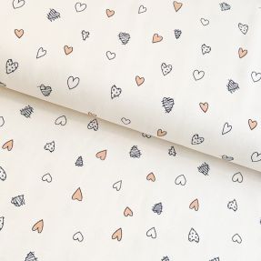 Tricot Cute hearts off white digital print