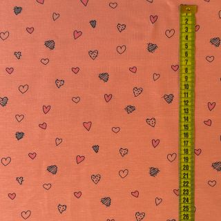 Tricot Cute hearts peach digital print