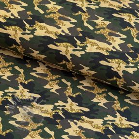 Tricot Shimmering camouflage brown digital print
