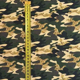 Tricot Shimmering camouflage brown digital print