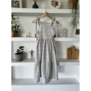 Mușelină Double sided CHECKS MINI grey