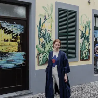 Poplin din bumbac navy