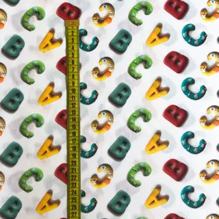 Țesătură din bumbac Dino baby design D digital print