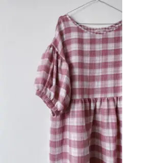 Mușelină Double sided CHECKS MINI mauve