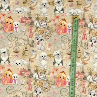 Tricot Cartoon pets digital print