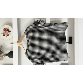 Mușelină Double sided CHECKS MINI black