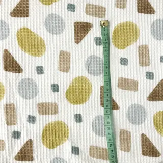 Țesătură din bumbac waffle Shapes yellow digital print