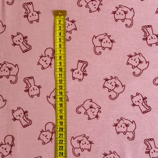 Țesătură din bumbac FLANNEL Cats old rose