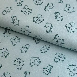 Țesătură din bumbac FLANNEL Cats mint
