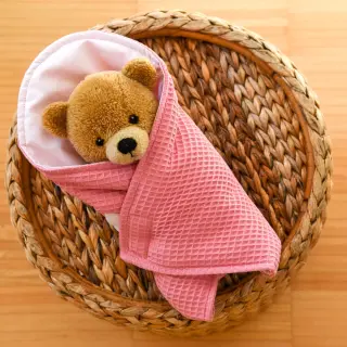 Țesătură din bumbac waffle rose