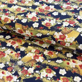 Țesătură din bumbac JAPAN Obi indigo