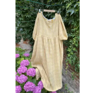 Mușelină Double sided CHECKS MINI ochre