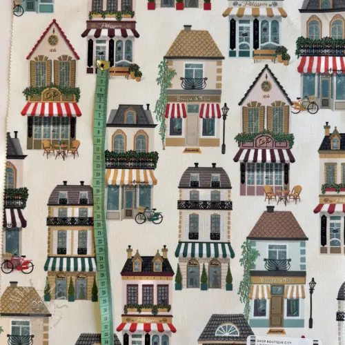 Țesătură decorativă premium Shop Boutique City digital print