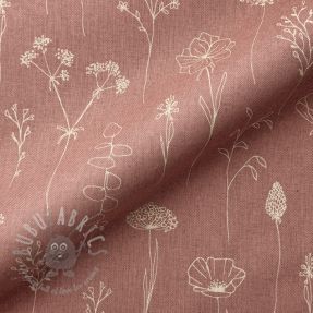 Țesătură decorativă Linenlook Fine Fragile Flower old rose