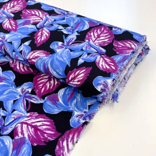Viscoză RADIANCE Anabella leaves black digital print