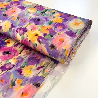 Viscoză SATIN Lavender flowers digital print