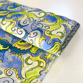 Viscoză RADIANCE Abstract paisley blue digital print