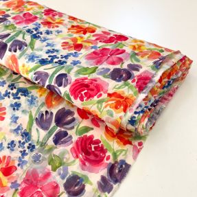 Viscoză DOBBY Multi flowers digital print