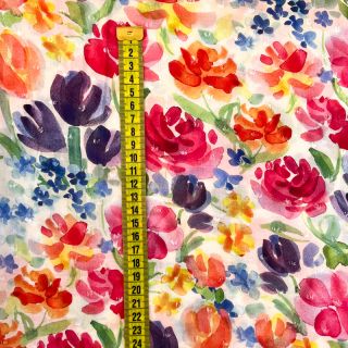 Viscoză DOBBY Multi flowers digital print