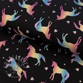 Tricot Unicorns parade black digital print
