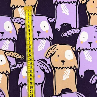 Tricot Funny dogs dark purple