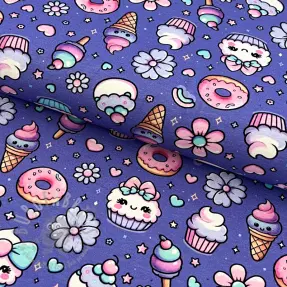 Tricot Sweet food lavender digital print