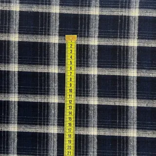 Scottish Check YARN DYED BRUSHED navy