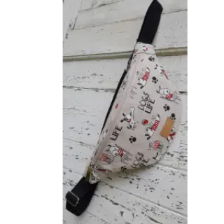 Țesătură decorativă Linenlook Sweet doggie friends