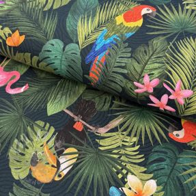 Țesătură decorativă premium Tropical jungle bird digital print