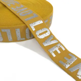 Elastic neted 3,5 cm LOVE ochre