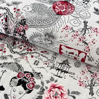 Țesătură decorativă jacquard Akita blanc