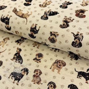 Țesătură decorativă GOBELIN PREMIUM Little dachshund play