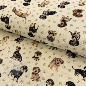 Țesătură decorativă GOBELIN PREMIUM Little dachshund play