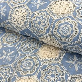 Țesătură din bumbac JEANS EMBROIDERY Crochet