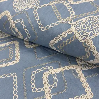 Țesătură din bumbac JEANS EMBROIDERY Square light blue