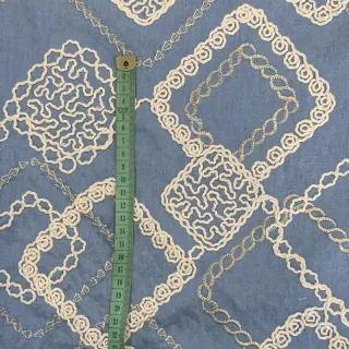 Țesătură din bumbac JEANS EMBROIDERY Square light blue