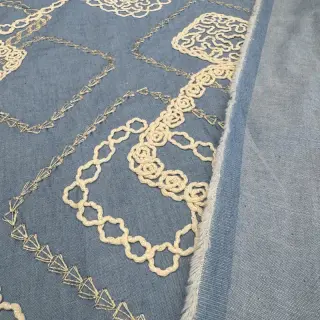 Țesătură din bumbac JEANS EMBROIDERY Square light blue
