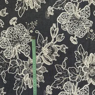 Țesătură din bumbac JEANS EMBROIDERY Bouquet black