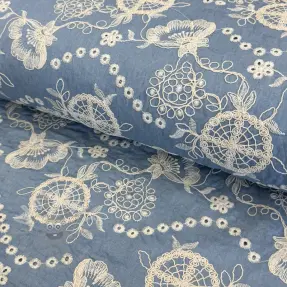 Țesătură din bumbac JEANS Embroidery Buttercup