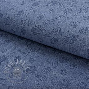 JEANS 9,5 OZ Embossed Flowers blue