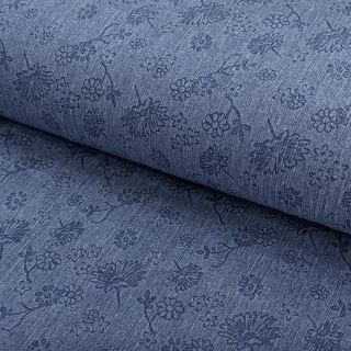 JEANS 9,5 OZ Embossed Flowers blue