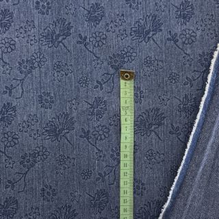 JEANS 9,5 OZ Embossed Flowers blue